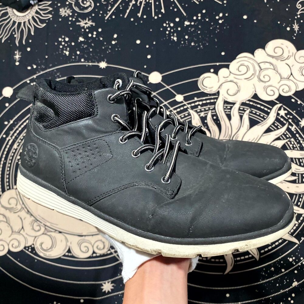 Jack & Jones Joiner Athletic Sneaker Men's 10 Black Leather Walking Gym Training